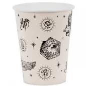 kubeczki papierowe dekoracje na stol urodziny halloween harry potter retro bezowe 250 ml x6