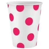 kubeczki papierowe groszki magentowe godan 250 ml 6 szt