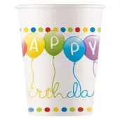 kubeczki papierowe happy birthday balon procos 200 ml 8 szt