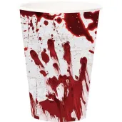 kubeczki papierowe krwawe slady halloween guirca 355 ml 6 szt