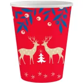 kubeczki papierowe let it snow swiateczne wzory czerwony godan 250 ml 6 szt
