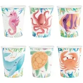 kubeczki papierowe podwodne zwierzeta ocean partypal 220 ml 6 szt