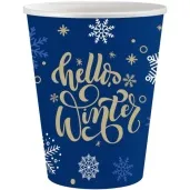 kubeczki papierowe swiateczne platki sniegu godan 250 ml 6 szt