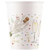 kubeczki papierowe sylwestrowy szampan bialy procos 200 ml 8 szt