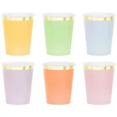 kubeczki papierowe z ote brzegi partydeco 220 ml 6 szt