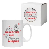 kubek dobry nauczyciel uczy najlepszy inspiruje bialy 330 ml