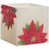 lampion christmas flower kwiaty poinsencji kostka ecru bartek candles 110 105 mm