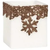 lampion kostka sniezynka bialo zloty adpal 115 100 mm