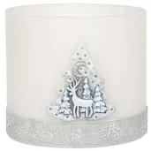 lampion swieca renifer bialo szary adpal 145 135 mm