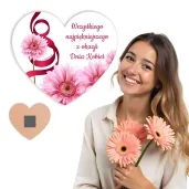 magnes gerbery prezent na dzien kobiet bialy 9 cm