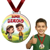 medal drukowany dzien dziecka super dziecko 72 mm
