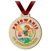 medal drukowany pasowania na przedszkolaka tablica drewniany 72 mm