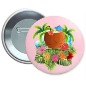 metalowa przypinka na lato wakacje hawajski kokos hello aloha pin 5 6 cm