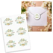 naklejki 25 rocznica slubu eukaliptus beauty 17x12 cm 6 szt