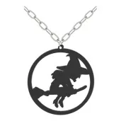 naszyjnik czarownica na lancuszku czarny 8cm