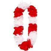 naszyjnik hawajski aloha kibic bialo czerwony