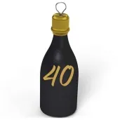 obciaznik do balonow butelka szampana liczba 40 czarny 120g