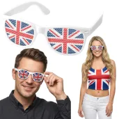 okulary plastikowe flaga wielkiej brytanii na mundial mecz dzien jezykow do szkoly anglia uk
