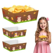 papierowe pudelka na chipsy i przekaski dzien jeza jesien do szkoly przedszkola 4 szt