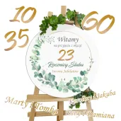 personalizowana dekoracja sali na rocznice slubu z imionami tablica powitalna 39 5 cm