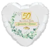 personalizowany balon z imionami na dowolna rocznice slubu nadruk na balonie na rocznice na prezent