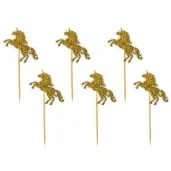 pikery jednorozce zlote brokatowe 6 szt