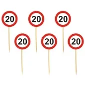 pikery urodziny 20 traffic birthday 6 szt