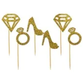 pikery wieczor panienski zloty brokat 6 szt