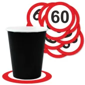 podkladki papierowe 60 urodziny traffic birthday 9 5 cm 12 szt