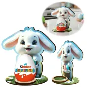 podstawka na jajko dekoracja na wielkanoc bialy krolik figurka prezent na zajaca