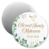 podziekowania na chrzest dla gosci magnes na lodowke eukaliptus beauty personalizacja pamiatka