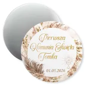 podziekowania na komunie dla gosci magnes boho personalizacja pamiatka imie data 5 6 cm