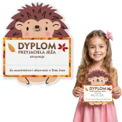 prezent dla dziecka nagroda dyplom dzien jeza jezyk jerzy do przedszkola 18x15 cm