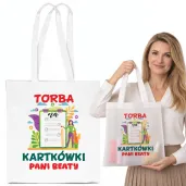prezent dla nauczyciela na dzien edukacji materialowa torba eko na zakupy na kartkowki imie