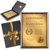prezent na 18 20 30 40 50 60 urodziny zloty certyfikat w drewnie personalizacja ramka obrazek