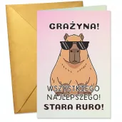 prezent na 30 40 50 urodziny kartka okolicznosciowa kapibara najlepszego stara ruro imie