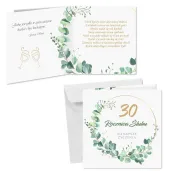 prezent na 30 rocznice slubu pamiatka kartka okolicznosciowa eukaliptus beauty 15x15 cm
