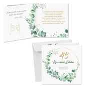 prezent na 45 rocznice slubu pamiatka kartka okolicznosciowa eukaliptus beauty 15x15 cm