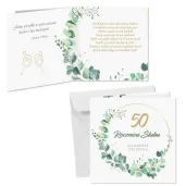 prezent na 50 rocznice slubu zlote gody pamiatka kartka okolicznosciowa eukaliptus beauty 15cm