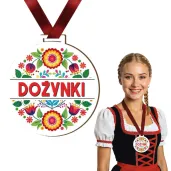 prezent na dozynki gminne upominek nagroda w konkursie medal kwiaty ludowe 7 2 cm