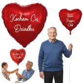 prezent na dzien babci balon foliowy kocham cie dziadku imiona wnukow czerwony dekoracja