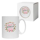 prezent na dzien babci kubek z nadrukiem najlepsza babcia na wiecie bialy 330 ml
