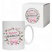 prezent na dzien babci kubek z nadrukiem najlepsza babcia na wiecie bialy 330 ml