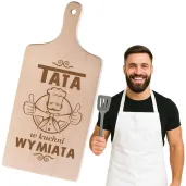 prezent na dzien ojca 23 czerwca deska do krojenia tata w kuchni wymiata upominek