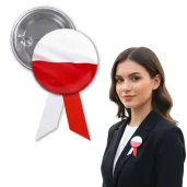 przypinka na marsz niepodleglosci swieto konstytucji 3 maja flaga polski kotylion bialo czerwona