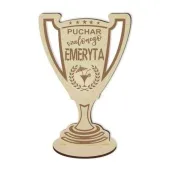 puchar dla szalonego emeryta drewniany 92 x 135 mm