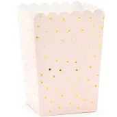 pudelka na popcorn classic kropki rozowe jasne partydeco 6 szt