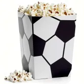 pudelka na popcorn pilka nozna biale partydeco 6szt