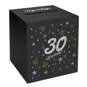 pudelko na telegramy skrzynka na koperty i pienidze 30 urodziny glamour czarne