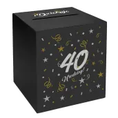 pudelko na telegramy skrzynka na koperty i pienidze 40 urodziny glamour czarne